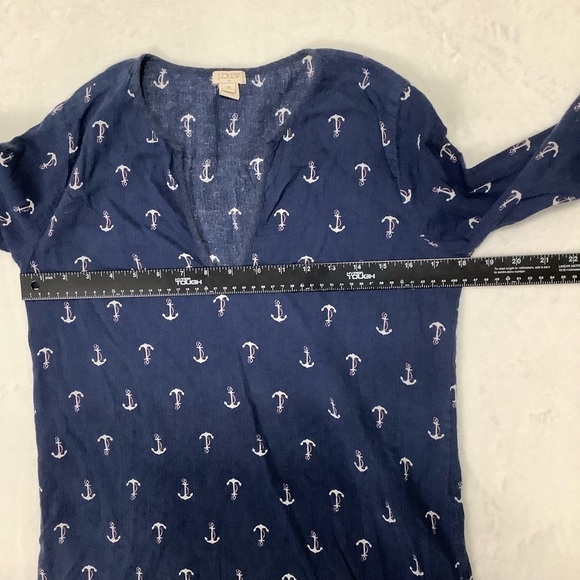 J Crew Factory Top Sz XS Navy Anchors - Picture 4 of 7